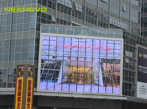 佛山堅美大廈透明LED顯示屏項目