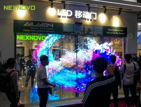 晶泓NS系列LED玻璃移動門燃爆中國建博會現場