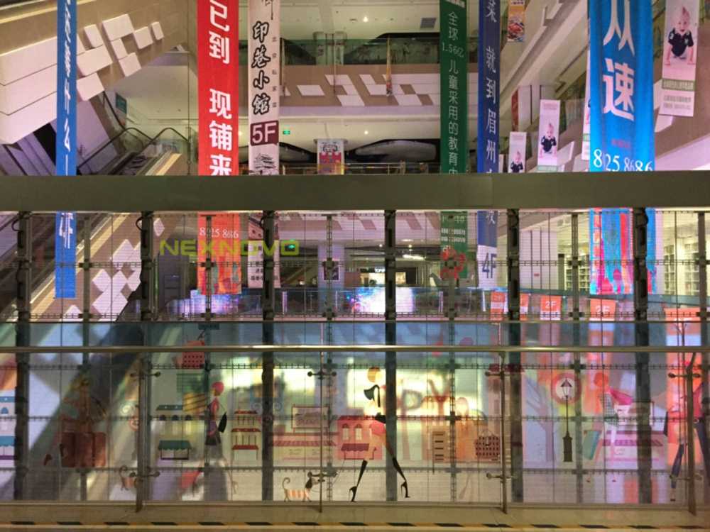 北京西紅門鴻坤廣場(chǎng)透明LED顯示屏(圖1)