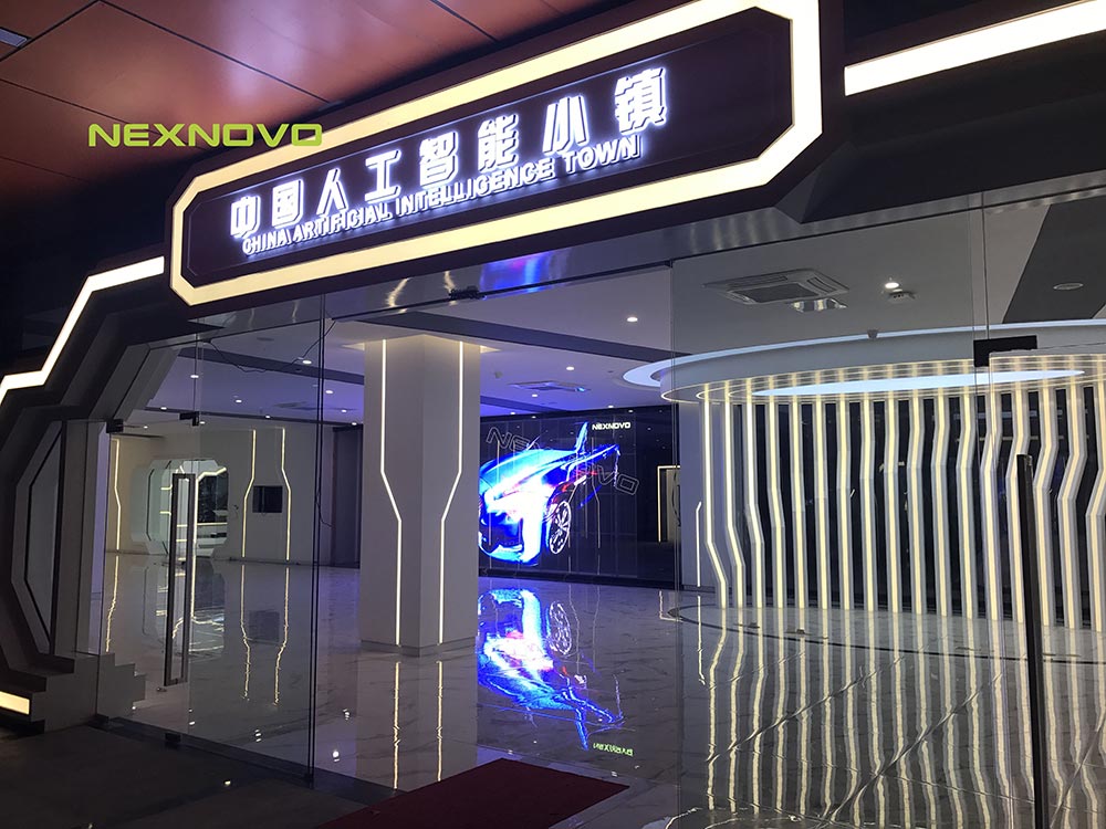 杭州中國人工智能小鎮(zhèn)透明LED顯示屏項目(圖1)